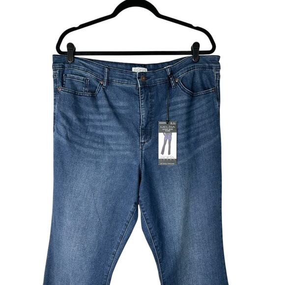 Sofia Jeans by Sofia Vergara Womens Size 18 Melisa High Rise Flare Blue Wide Leg - Picture 2 of 16